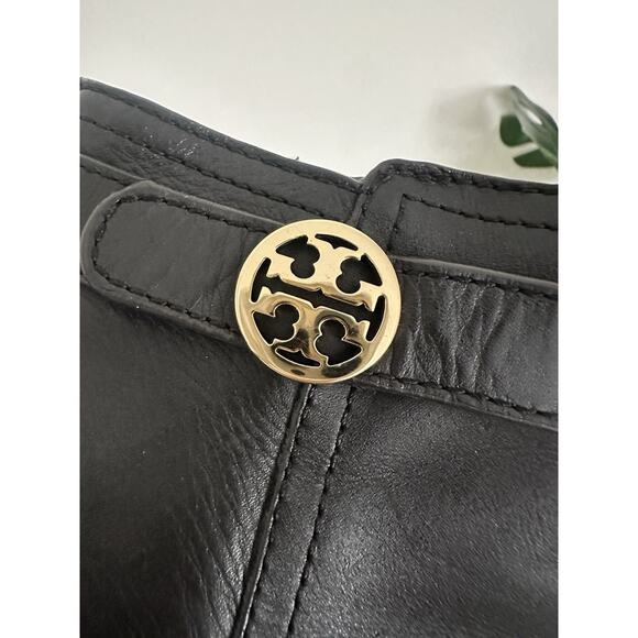 Tory Burch Size 8 Black Leather Ankle Boots Booties - Picture 2 of 6